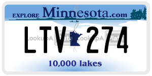 LTV274 license plate in Minnesota