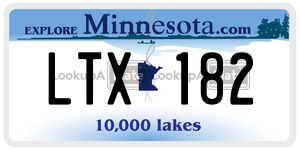 LTX182  license plate in MN