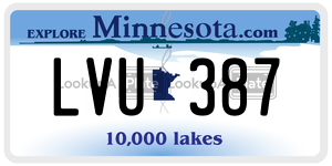 LVU387 license plate in Minnesota