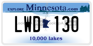LWD130 license plate in Minnesota