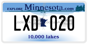 LXD020 license plate in Minnesota