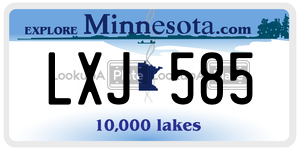 LXJ585 license plate in Minnesota