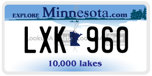 LXK960  license plate in MN
