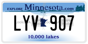 LYV907  license plate in MN
