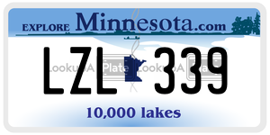 LZL339 license plate in Minnesota
