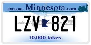 LZV821 license plate in Minnesota