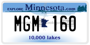 MGM160 license plate in Minnesota