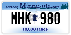 MHK980  license plate in MN