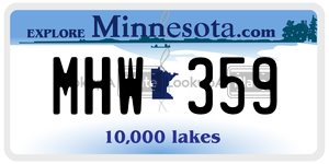 MHW359 license plate in Minnesota