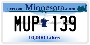 MUP139 license plate in Minnesota