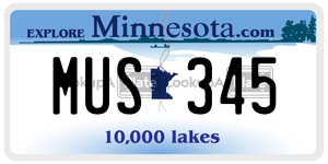MUS345  license plate in MN