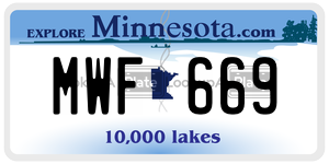 MWF669 license plate in Minnesota