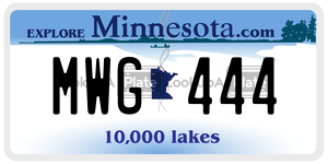 MWG444 license plate in Minnesota