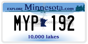 MYP192 license plate in Minnesota