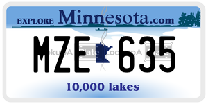 MZE635 license plate in Minnesota