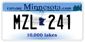 MZL241 license plate in Minnesota
