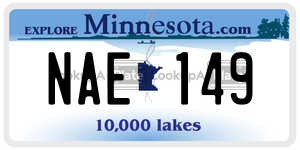 NAE149 license plate in Minnesota