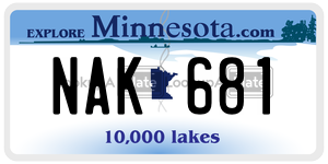 NAK681  license plate in MN
