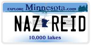 NAZREID license plate in Minnesota