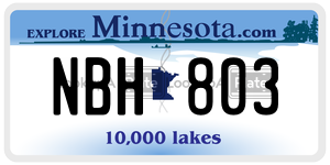 NBH803  license plate in MN