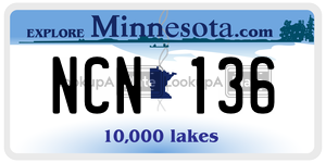 NCN136  license plate in MN