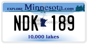 NDK189 license plate in Minnesota