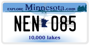 NEN085  license plate in MN