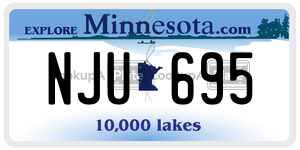 NJU695  license plate in MN