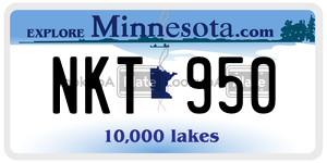 NKT950  license plate in MN