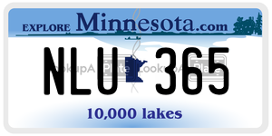 NLU365 license plate in Minnesota