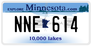 NNE614  license plate in MN