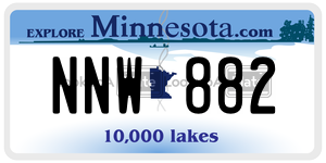 NNW882 license plate in Minnesota