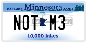 NOTM3 license plate in Minnesota