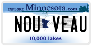 NOUVEAU  license plate in MN