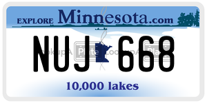 NUJ668 license plate in Minnesota
