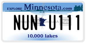 NUNU111 license plate in Minnesota