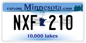 NXF210  license plate in MN