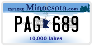 PAG689 license plate in Minnesota