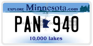 PAN940 license plate in Minnesota