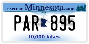PAR895 license plate in Minnesota