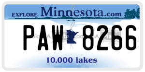 PAW8266  license plate in MN