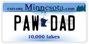 PAWDAD  license plate in MN