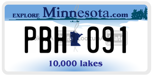 PBH091 license plate in Minnesota