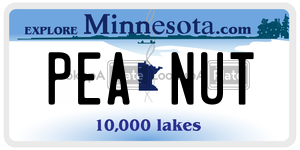 PEANUT license plate in Minnesota