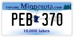 PEB370 license plate in Minnesota