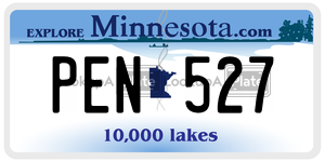 PEN527 license plate in Minnesota