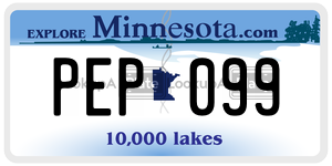 PEP099 license plate in Minnesota