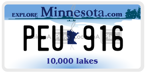 PEU916 license plate in Minnesota