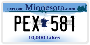 PEX581  license plate in MN