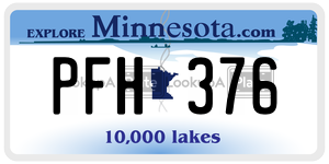 PFH376 license plate in Minnesota